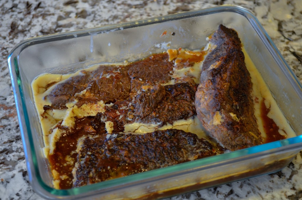 Leftover short ribs. It doesn't look terribly appetizing yet. It gets better!