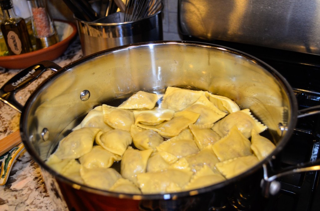 Fresh pasta doesn't take long to cook, so make sure everything else is ready to go before you cook the ravioli.